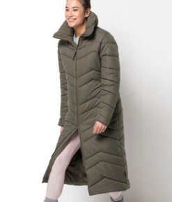 Jack Wolfskin Kyoto Long Coat Wintermantel Damen olivgrün