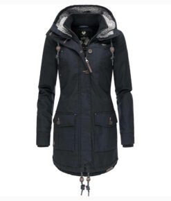 Ragwear vegane Winterjacke "Jane" Black Label blau