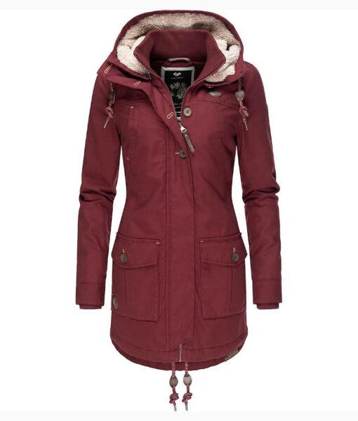 Ragwear vegane Winterjacke "Jane" Black Label rot