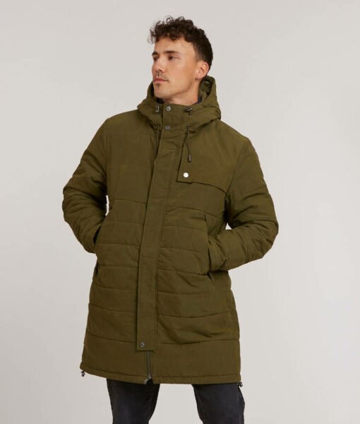 ThokkThokk veganer Männer Kapok Parka waxed olive